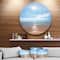 Designart - Serene Seascape with Bright Sun' Beach Metal Circle Wall Art